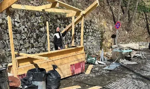 Sümela çevresindeki seyyar tezgahlar kaldırıldı
