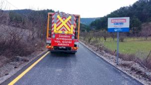 Sakarya Büyükşehir'den kırsal yollarda çizgi mesaisi