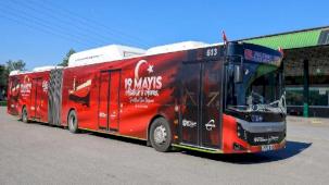 Kocaeli'de otobüs ve tramvaylar bayramlık giydirildi