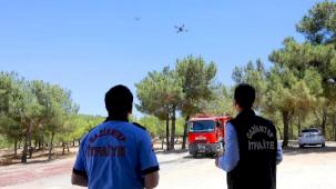 Gaziantep itfaiyesinden droneli yangın nöbeti