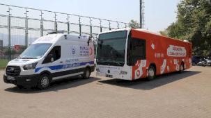 Bursa yangın bölgesindeki yaraları sarmaya başlıyor... Sağlık otobüsü Harmancık'ta