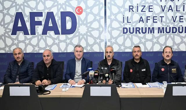 Bakan Uraloğlu: Rize selinde can kaybı yok... Yol ve altyapı çalışmaları sürüyor