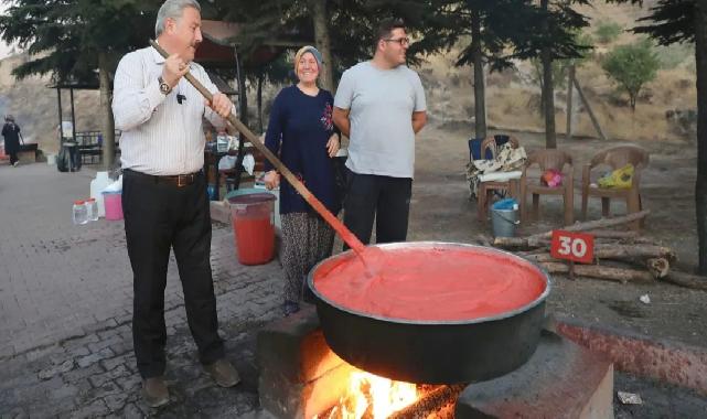 Kayseri Melikgazi'de salça kaynatmaya rekorlu kapanış