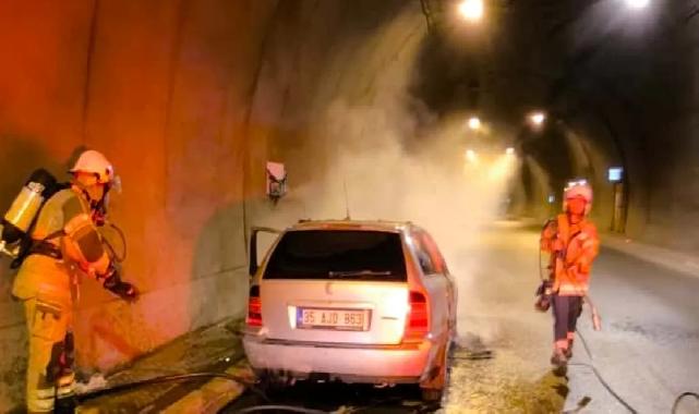Konak Tünelleri’ndeki araç yangınına hızlı müdahale