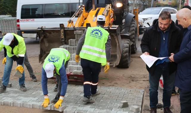Kocaeli Gebze'de üstyapı çalışmalarını yerinde incelendi