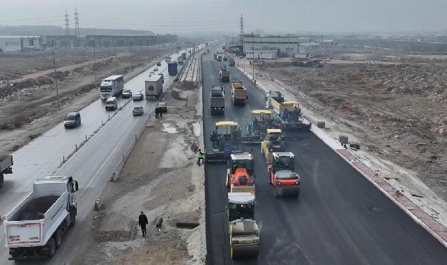 Konya Aslım Caddesi'nde üst yapı çalışması