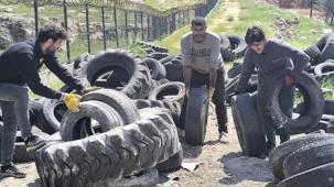 Mardin Büyükşehir, 100 ton atık lastiği geri dönüşüme kazandırdı