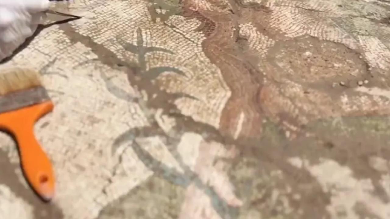 Aspendos’ta tarihi keşif... Eurymedon Nehri mozaiği gün yüzüne çıkarıldı