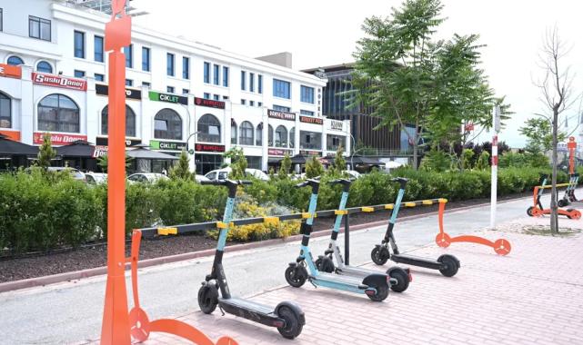 Konya'da e-skuter park noktaları yaygınlaşıyor