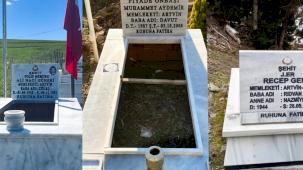 Artvin'de şehit mezarlarına bakım