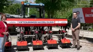 Denizli'de Bozkurtlu üreticilere çapa makinesi desteği