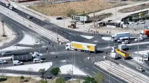 Konya'da tramvay hattı güzergahında altyapı yenilemesi