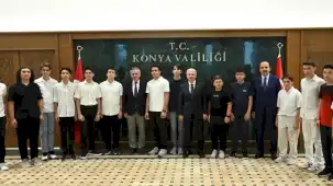 Konya'da Vali Akın ve Başkan Altay şampiyonlarla buluştu