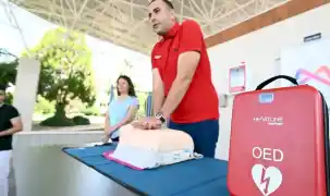 Mersin’de hayat kurtaran OED cihazı eğitimi