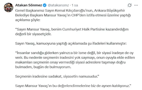 Kılıçdaroğlu'ndan Yavaş'a destek: Seçmen iradesine sadakat önemli