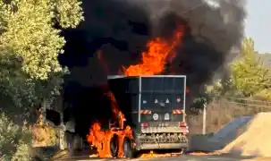 Dalaman Belediyesi’ne ait asfalt aracı alev alev yandı!